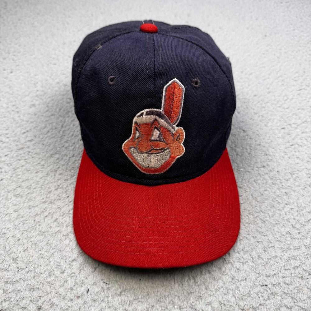 Vintage Cleveland Indians Hat Cap Snap Back Mens Blue Red Sports Specialties 90s